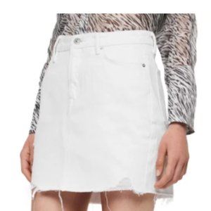 AllSaints Betty Raw Hem Denim Miniskirt